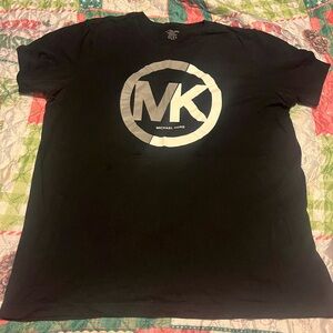 Michael Kors Black Tee with Silver Logo